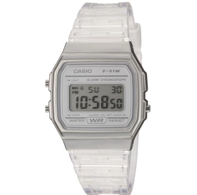 Reloj Casio Collection F-91w Color Blanco Transparente