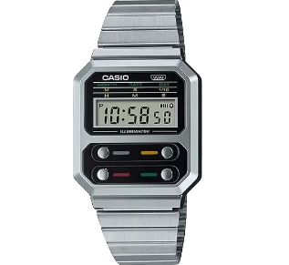 Reloj Casio A100we Vintage Alien Ripley Cronómetro Luz Led