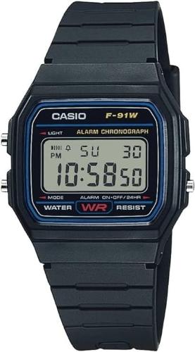 Casio F91W-1 Reloj deportivo digital con correa de resina clásica